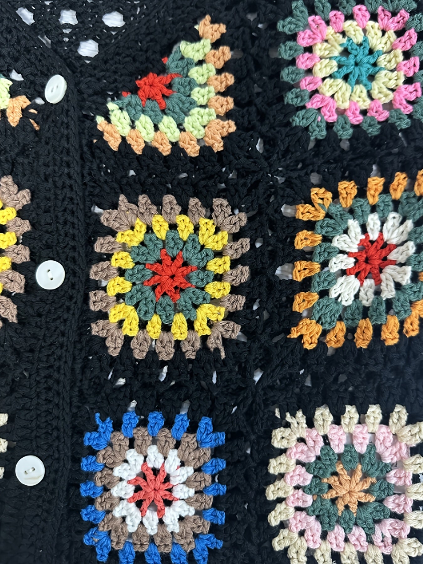 Bohemien Handgemachte Häkelkleid – Farbenfroh und Bequem