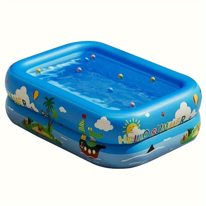 Ozean Splash Aufblasbares Kinderbecken – Dickes PVC für Spaß im Garten