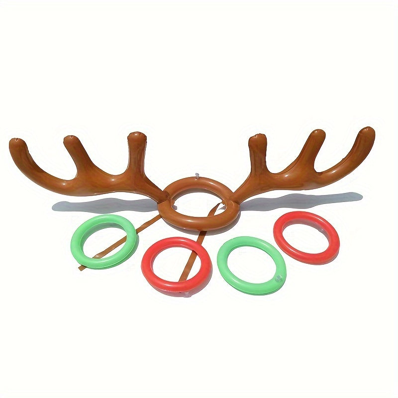 Aufblasbares Rentiergeweih Wurfringspiel – Lustiges Weihnachts- und Festspiel