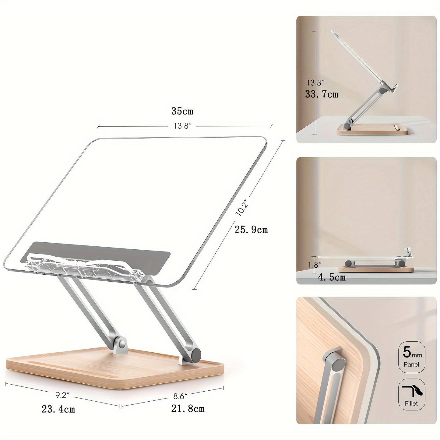 Ergonomischer Acryl-Leseständer – Verstellbar und Stilvoll