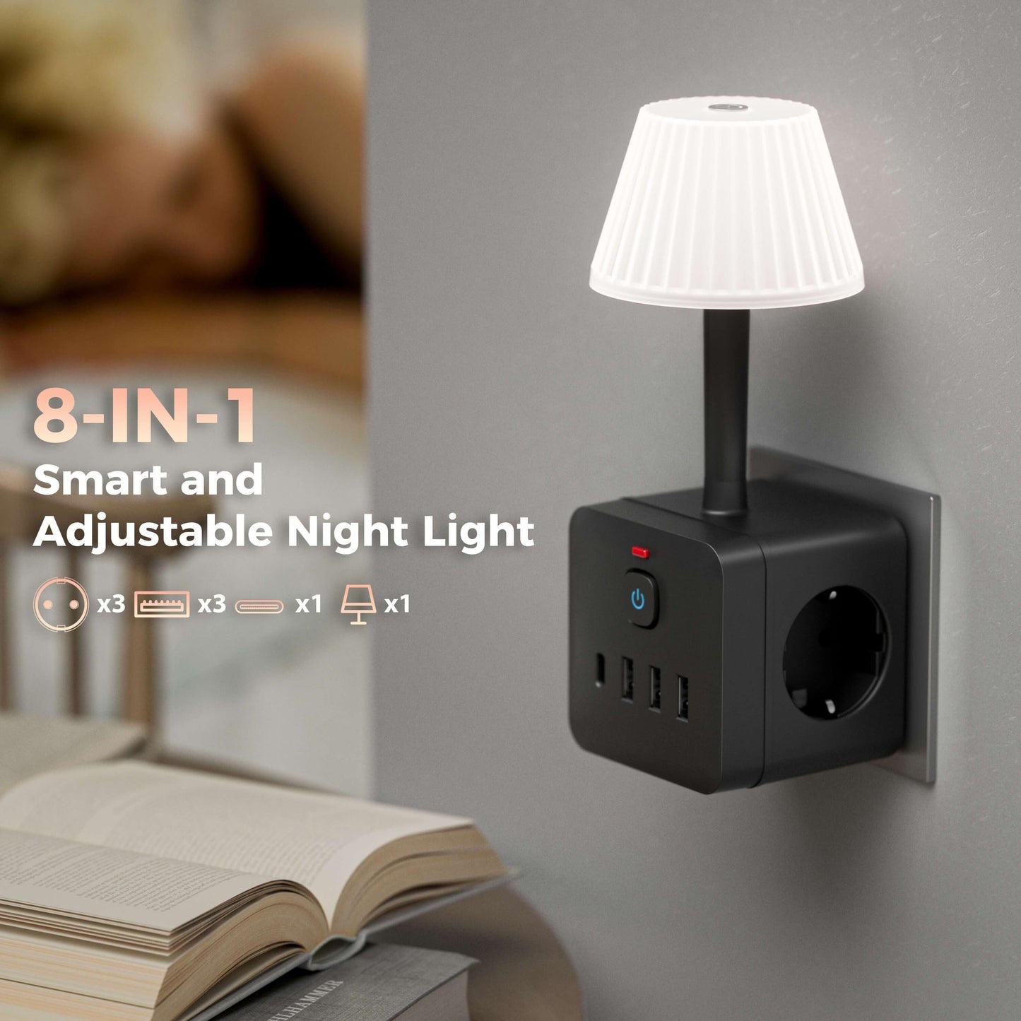 Smart 8-in-1 Nachtlampe – Für Smarte Lösungen und Beleuchtung