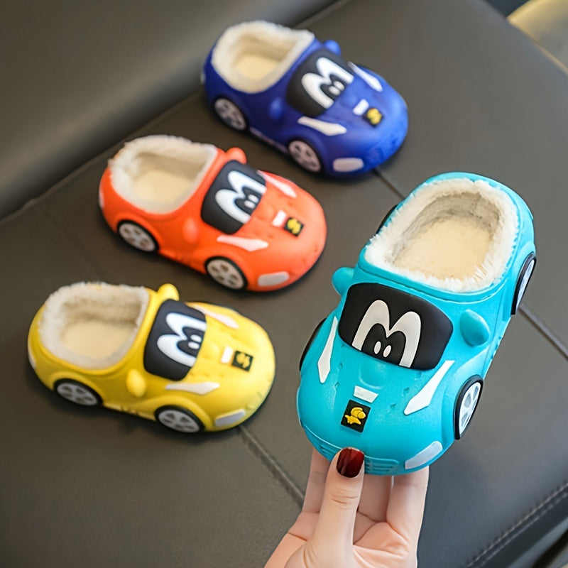 Fröhliche Auto-Slipper für Kinder – Verspielt und bequem für zu Hause
