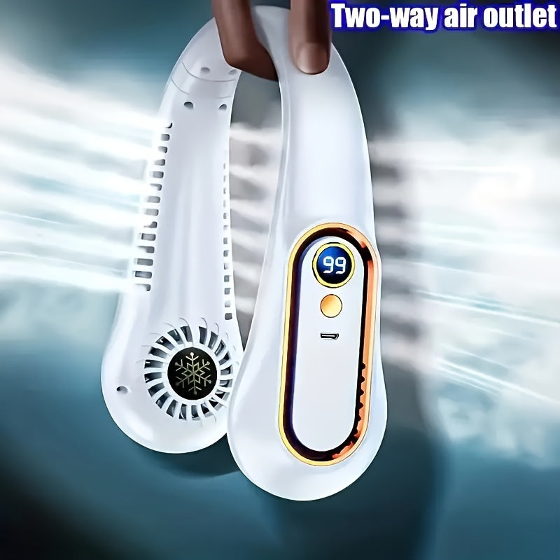Wiederaufladbarer USB-Nackenventilator für kraftvolle, leise Kühlung – Perfekt für den Einsatz im Freien und drinnen