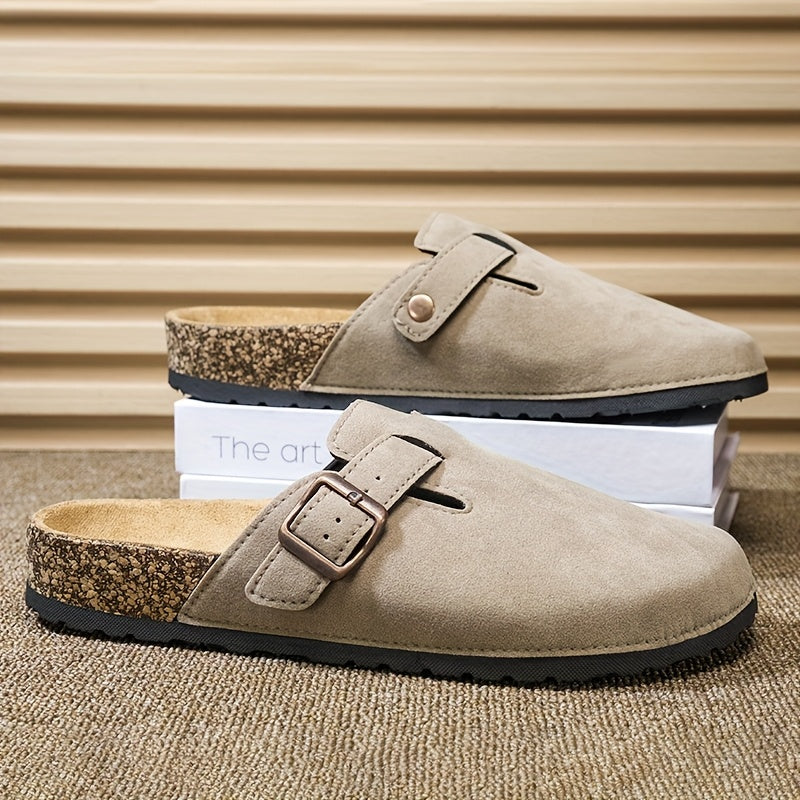Unisex Slip-On Kunstsuede Mules – Leicht und Komfortabel mit Korksohle