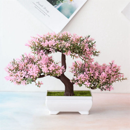 BlossomBonsai Kunstbaum – Realistischer Mini-Bonsai mit Rosa Blüten