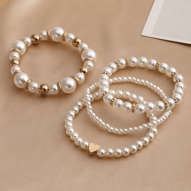 Elegante Perlenarmband-Set für Damen