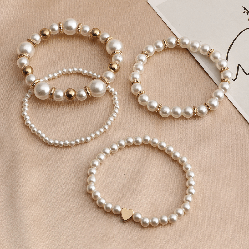 Elegante Perlenarmband-Set für Damen