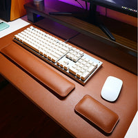 Oranges Dreiteiliges Set (Mausmatte + Tastaturständer + Maus-Handballenauflage)