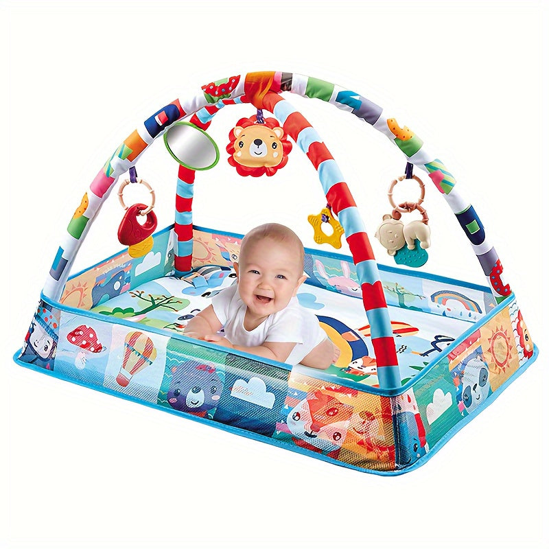 Lustige Spielwiese – Bunte Krabbeldecke mit Zubehör für Babys