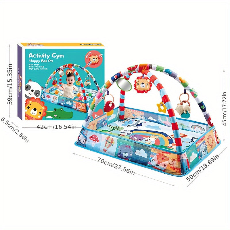 Lustige Spielwiese – Bunte Krabbeldecke mit Zubehör für Babys