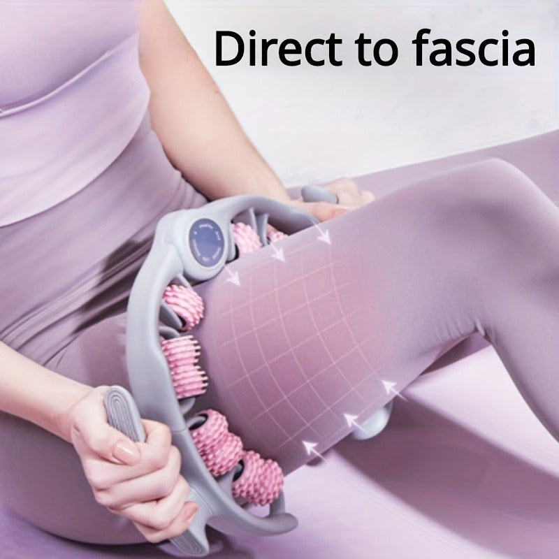 FlexiRoller 14-Rollen Massageroller – Tiefe Muskelentspannung mit Beinklemme