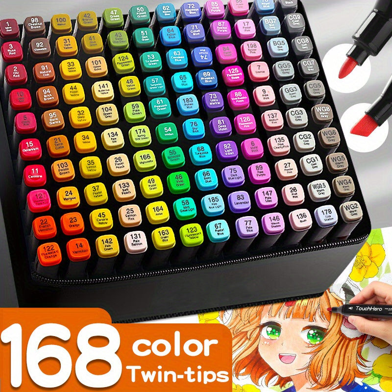 TouchHero 168 Farben Alkoholmarker Set – Professionell und Vielseitig