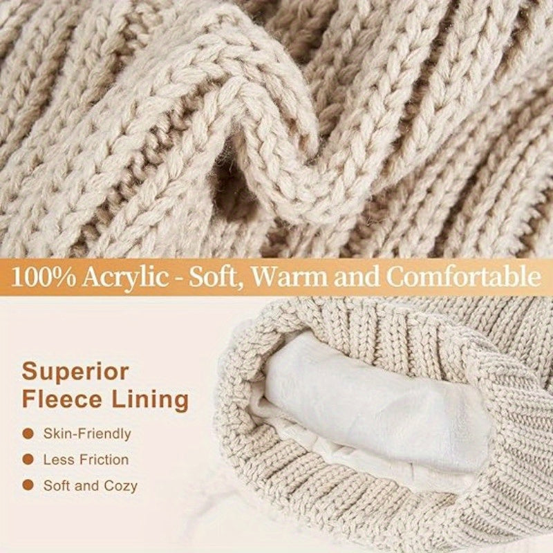 Lieke 3-in-1 Winterset – Warme Strickmütze, Schal und Handschuhe