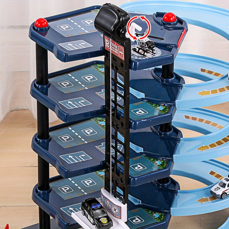 FeuerWacht Garage Spielset – Mehrere Etagen mit Feuerwehrwagen und Verkehrsschildern