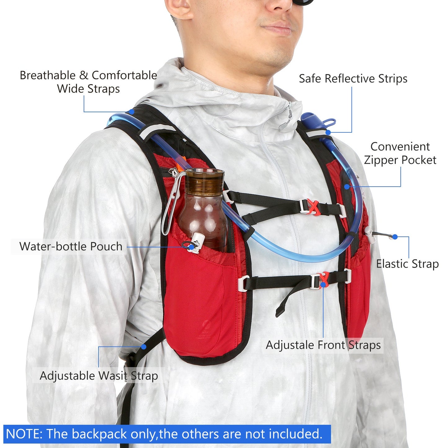 HydroPack Leichter Hydrationsrucksack – 2L Wasserreservoir für Laufen, Radfahren & Wandern
