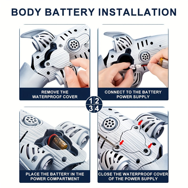 1:18 Maßstab RC Walvishaai mit 360° Rotation, 180° Flexibilität, LED Licht spritzend, programmierbare Geschwindigkeitsregelung - USB aufladbar, ideal für Sommer-Spiel und Geburtstagsgeschenk für Jugendliche