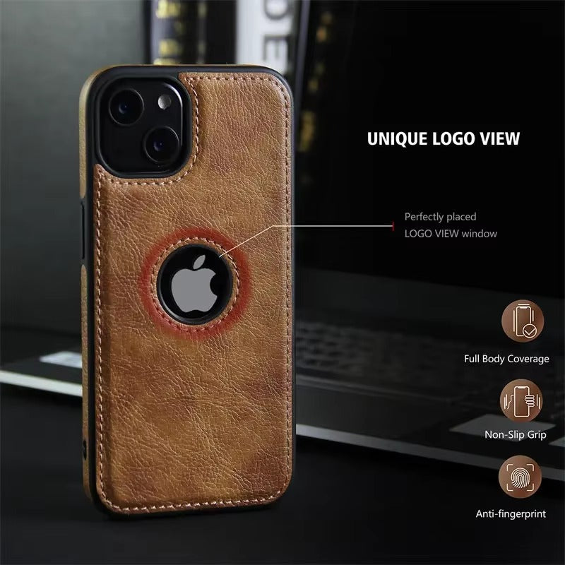 Luxuriöse Leder iPhone Hülle – Geschäftlich & Schützend
