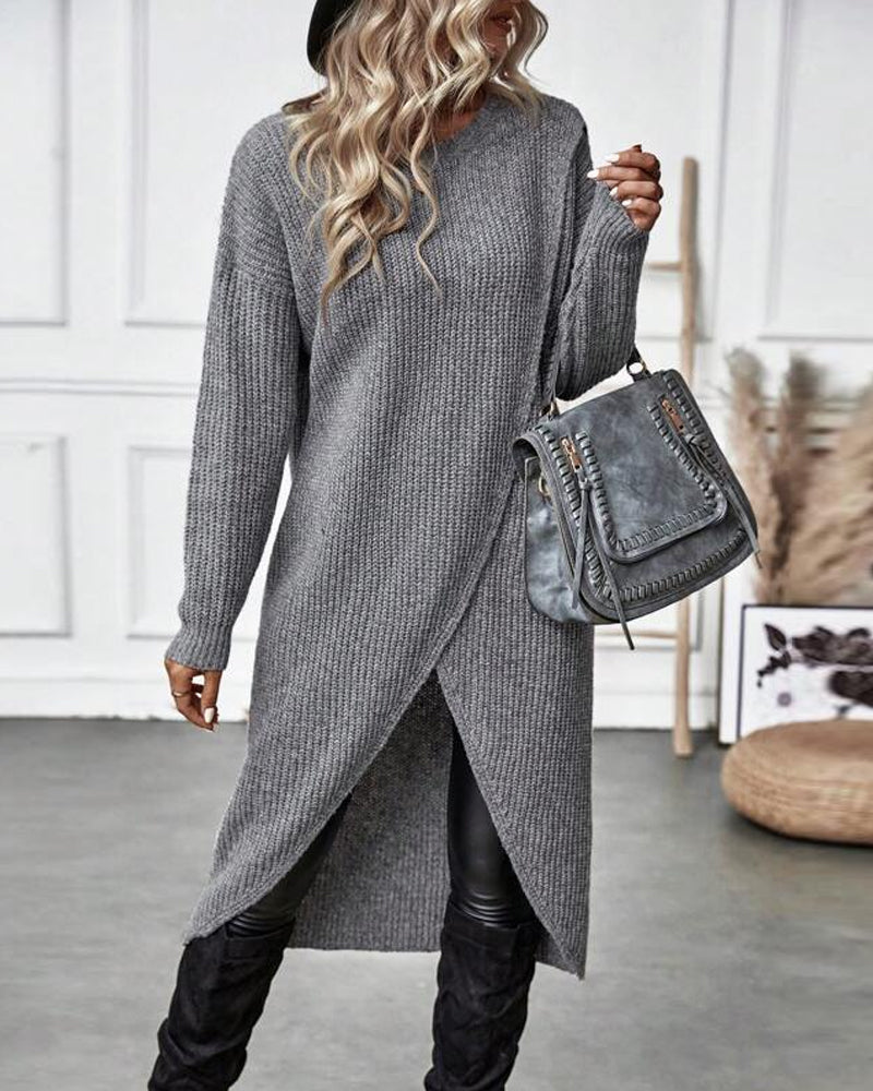 Lotte Asymmetrisches Strickkleid – Elegant und Bequem