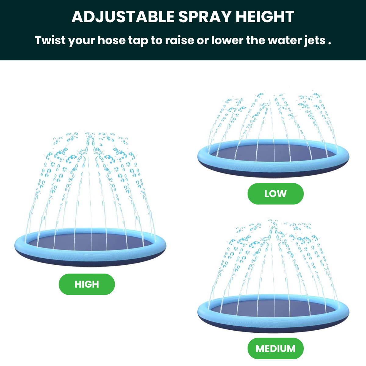 Hunde Wasser Spritzpad – Erfrischende Spielmatte mit Brunnen