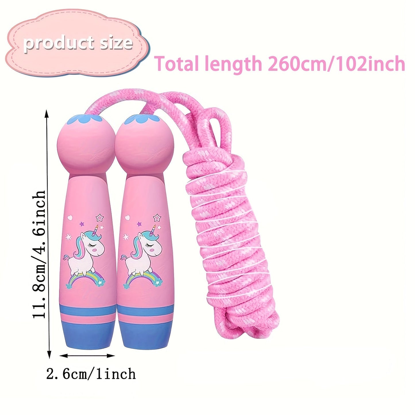Unicorn Springseil - Gemütliches Springseil für Kinder mit Holzgriffen
