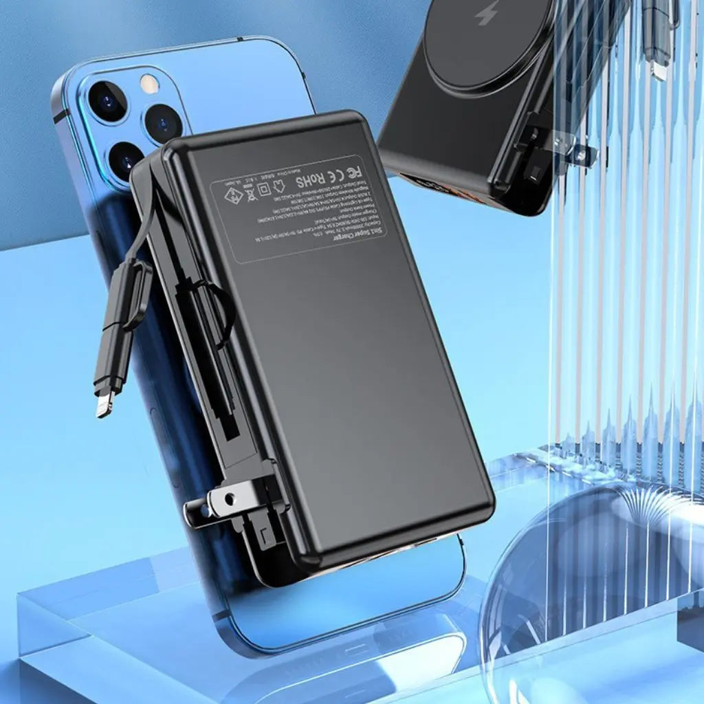 EnergieMate 5-in-1 Powerbank – Schlanker Reisebegleiter mit 15.000mAh