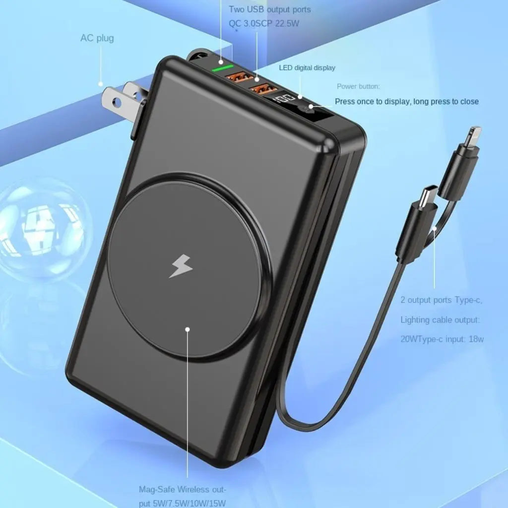 EnergieMate 5-in-1 Powerbank – Schlanker Reisebegleiter mit 15.000mAh