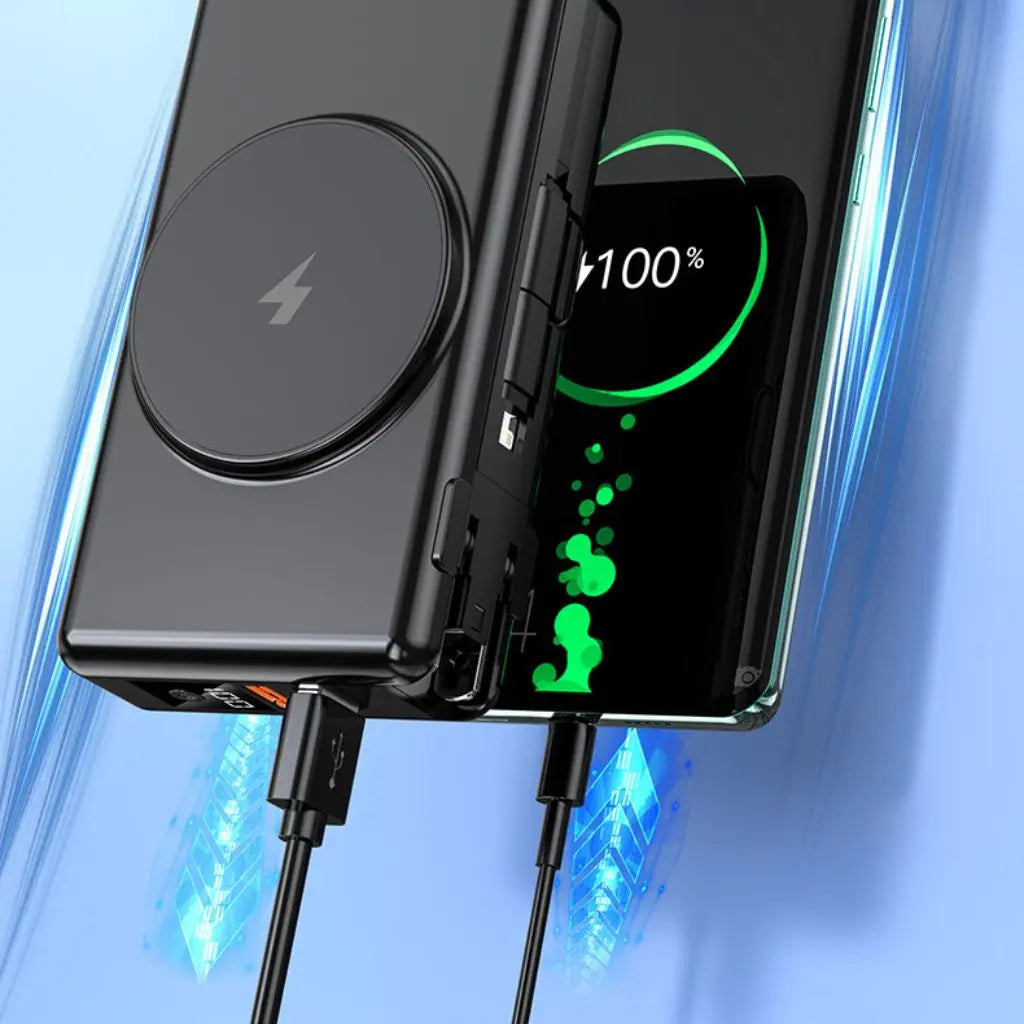 EnergieMate 5-in-1 Powerbank – Schlanker Reisebegleiter mit 15.000mAh