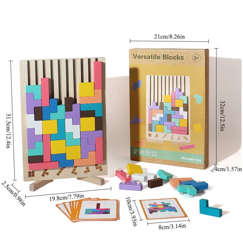 Kinder Holz Tetris Puzzle – Lehrreich und Kreativ