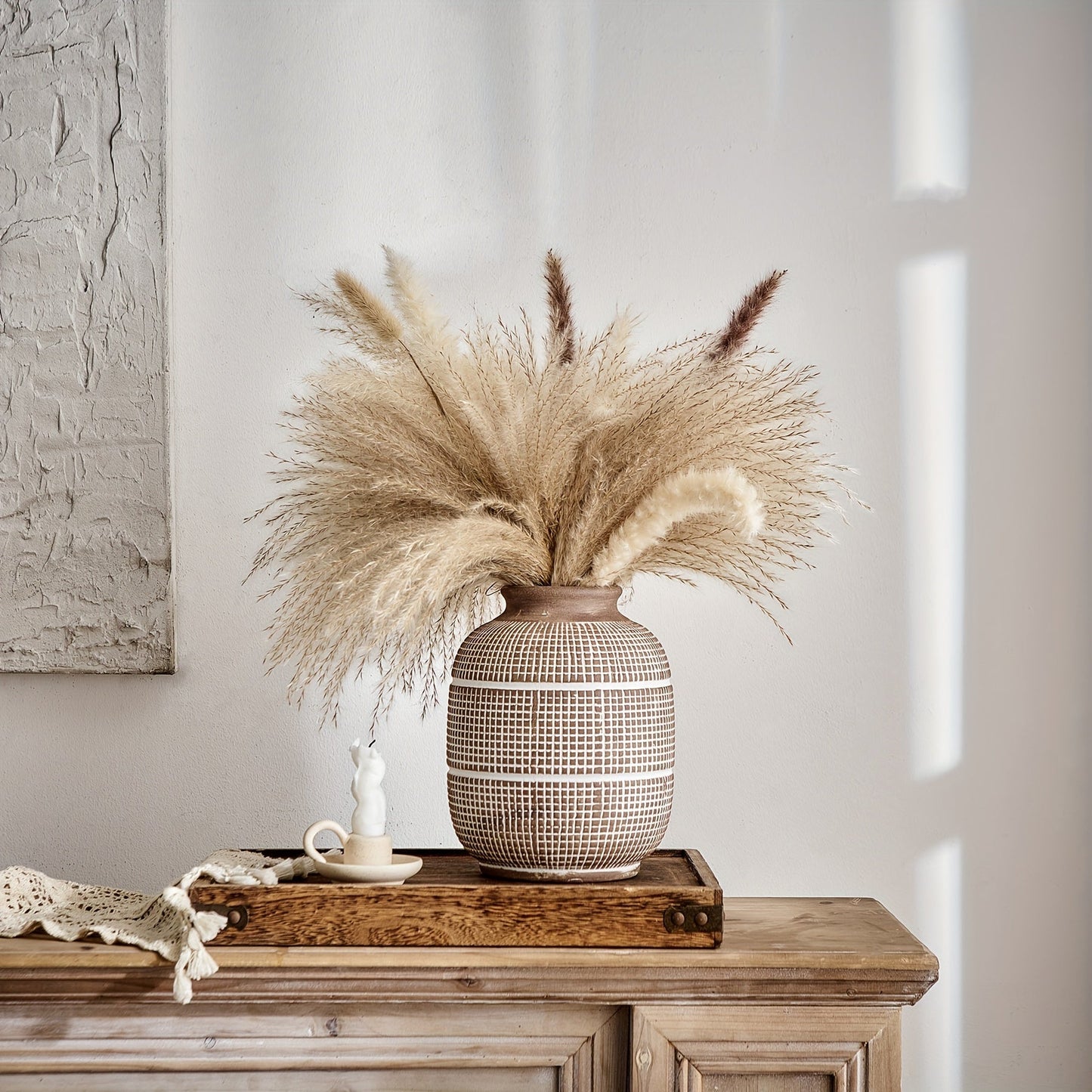 Rustikale Geometrische Vase – Natürliche Atmosphäre für dein Interieur
