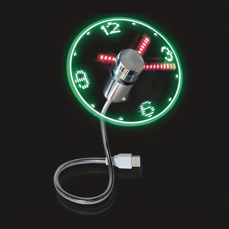 Tragbarer USB LED-Uhrenventilator mit Zeitanzeige