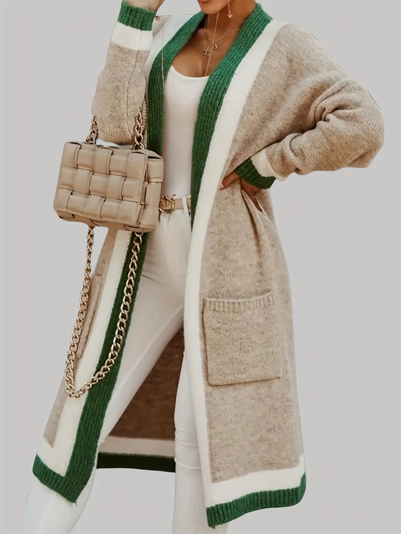 Isabella Lange Strickjacke - Vintage-inspiriert mit bunten Akzenten