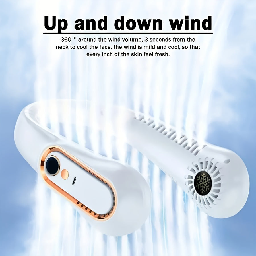 Wiederaufladbarer USB-Nackenventilator für kraftvolle, leise Kühlung – Perfekt für den Einsatz im Freien und drinnen