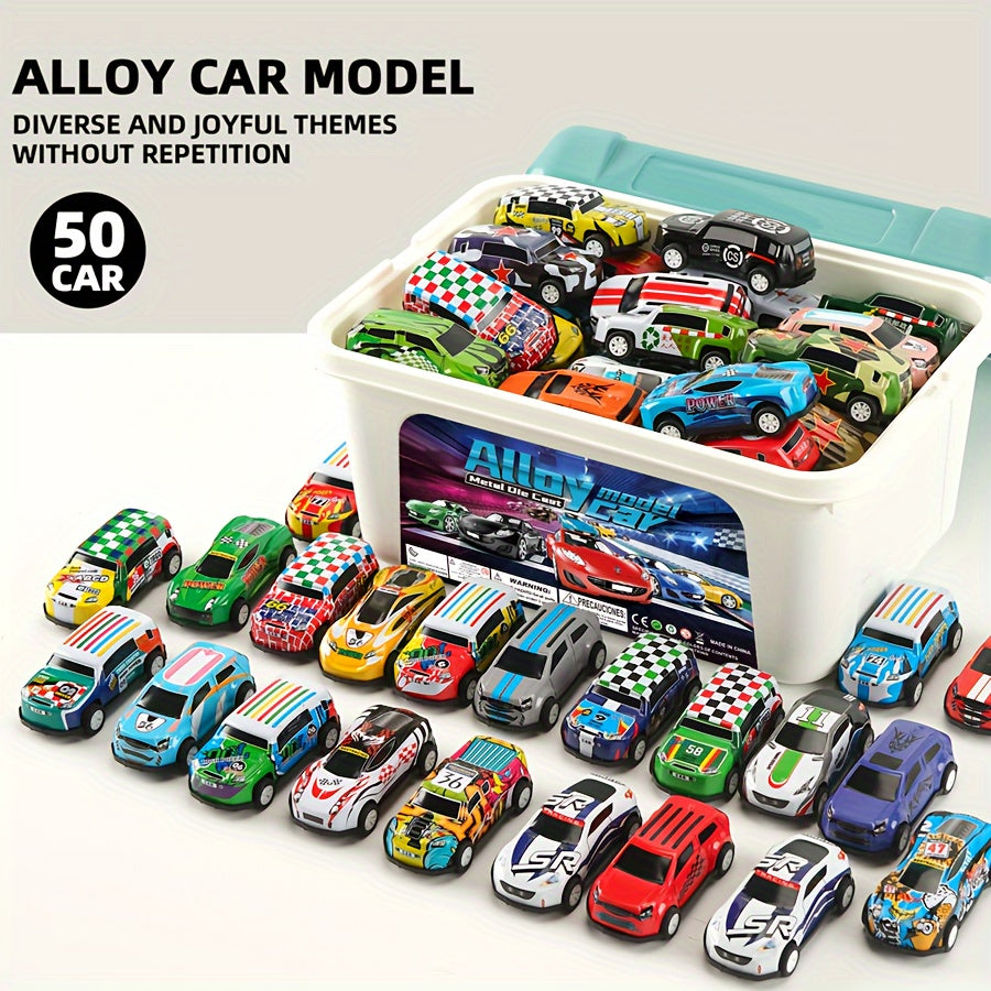 Dynamisches Spielzeug-Auto-Set mit 50 Autos und Aufbewahrungsbox – Perfektes Geschenk für Kinder