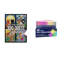 1 * Malseiten Quest Activity Book+ 36 Aquarellstifte mit Doppelspitze