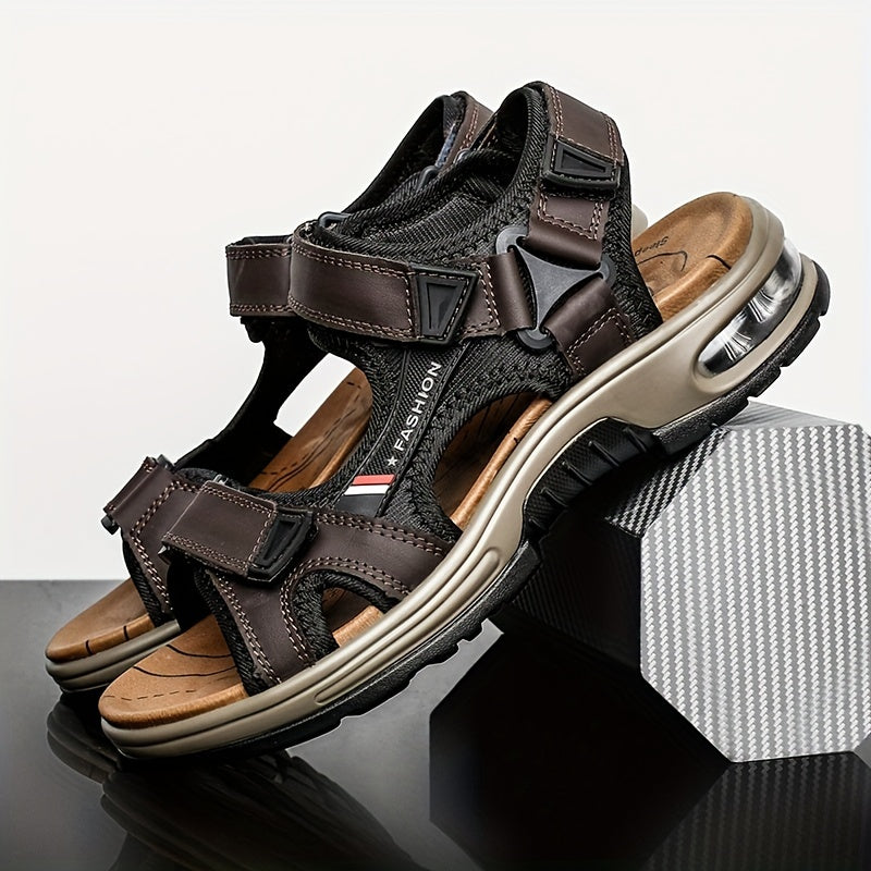 Premium Herren Leder Sandalen – Verstellbar und Mit Dämpfung
