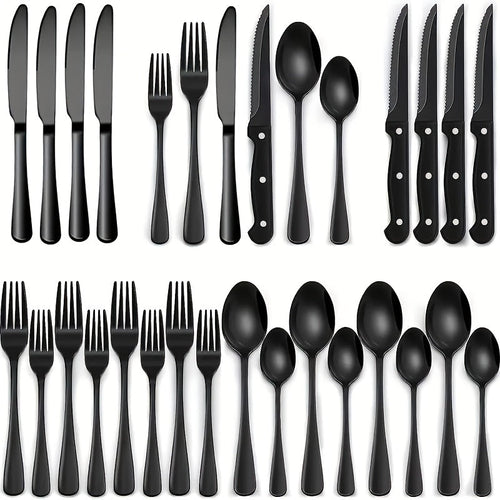 Schwarzes Edelstahl Besteckset – Modernes Design mit Hochwertiger Verarbeitung