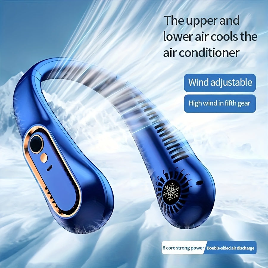 Wiederaufladbarer USB-Nackenventilator für kraftvolle, leise Kühlung – Perfekt für den Einsatz im Freien und drinnen