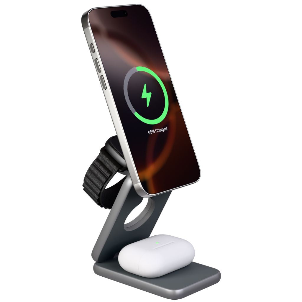 3-in-1 Faltbare Drahtloses Ladegerät – Reisefreundliches Ladegerät für Apple Geräte
