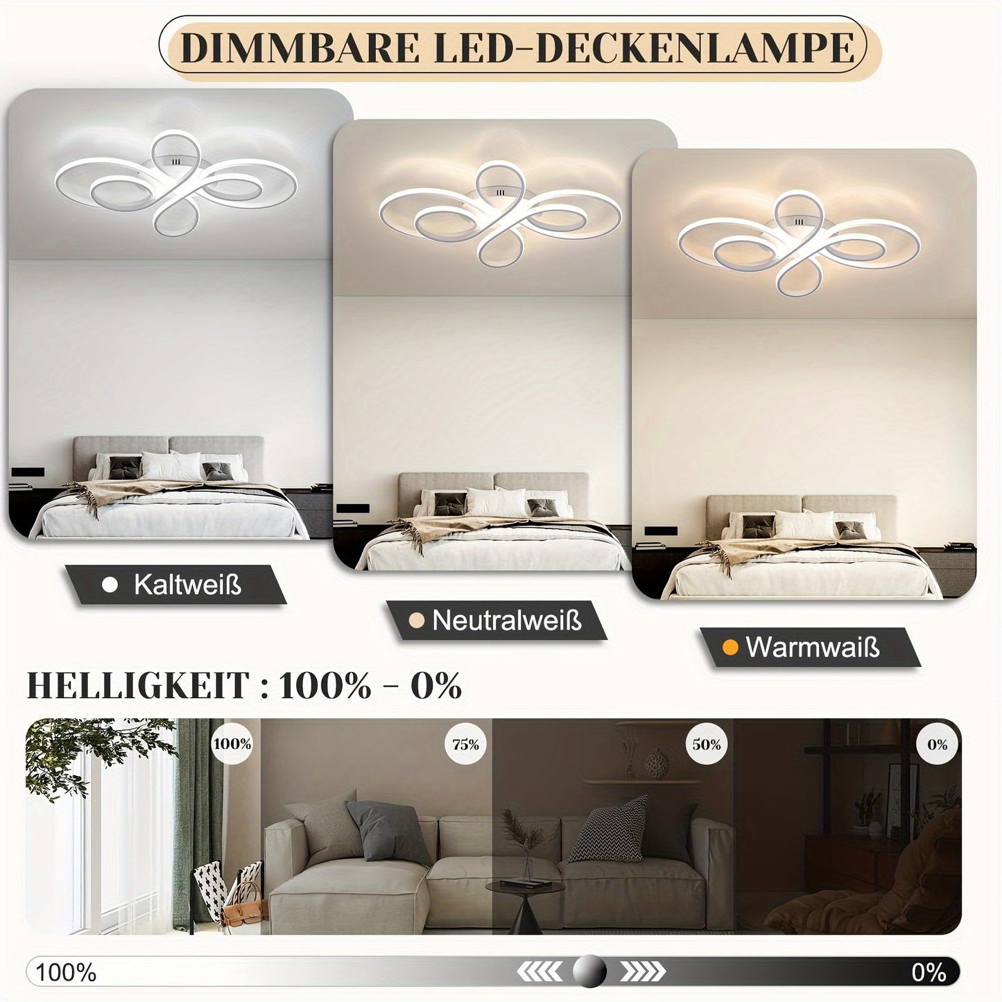 LED Deckenlampe 90W – Große Durchmesser und Dimmbarkeit