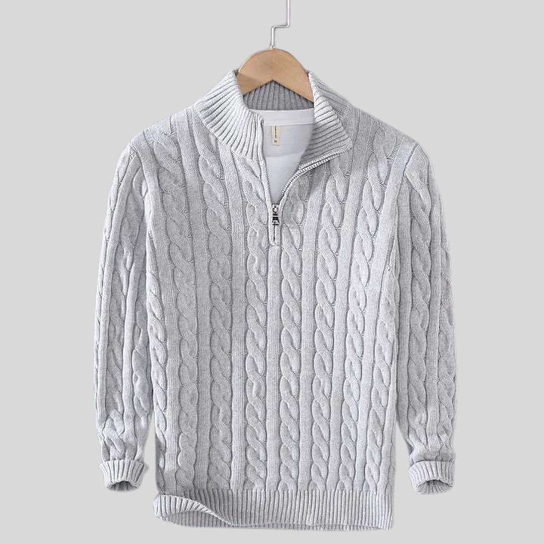 Lars Strickpullover mit halbem Reißverschluss – Zeitlos und Warm