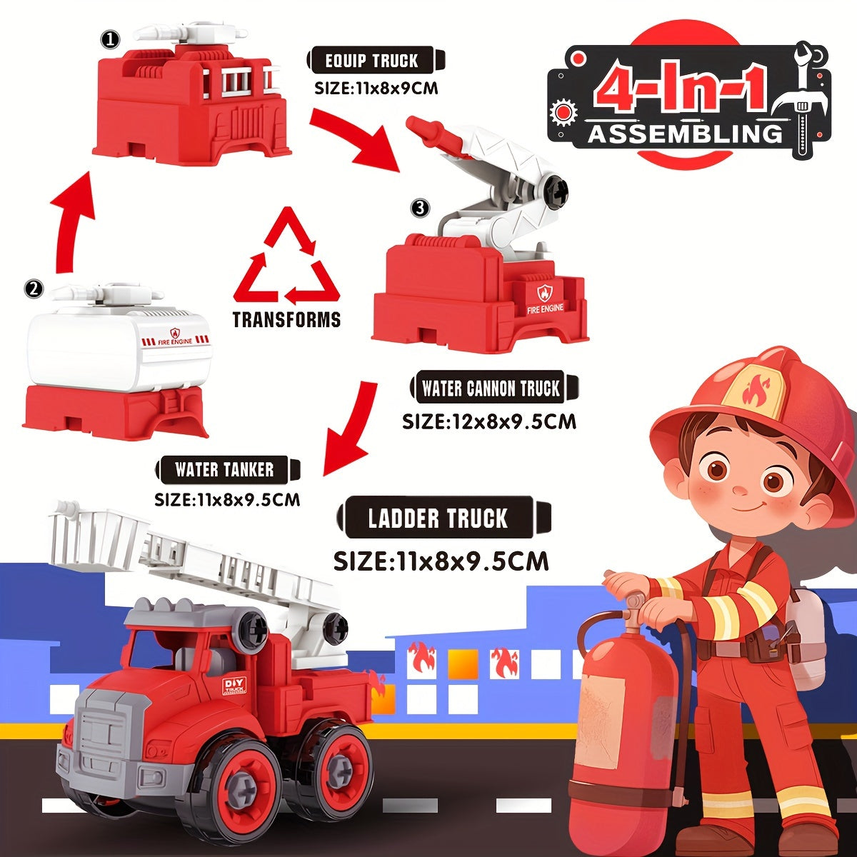 Feuerwehrhelden Bau-Set – Baue deine eigenen Feuerwehrfahrzeuge und rette den Tag
