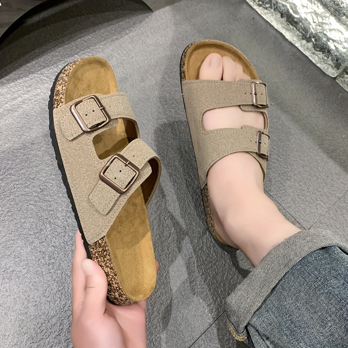 Retro-Sandalen mit doppelten verstellbaren Schnallen für Herren – Komfortabel und stilvoll für Herren
