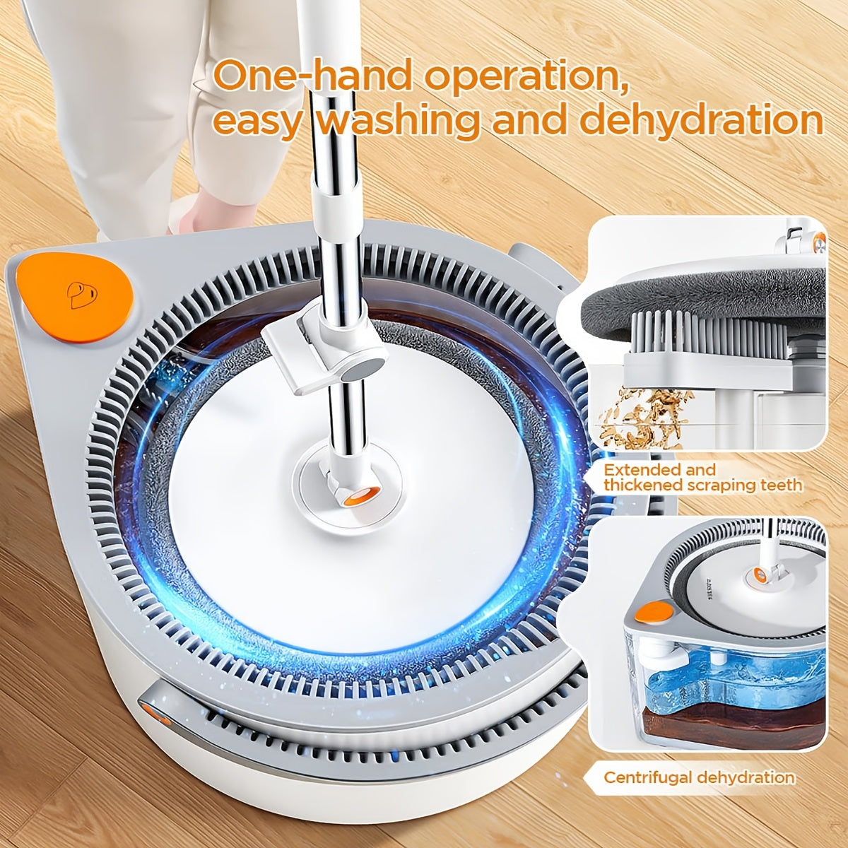 FlexiClean Spin Mop Set – Handsfree, Verstellbar und Effizientes Reinigen
