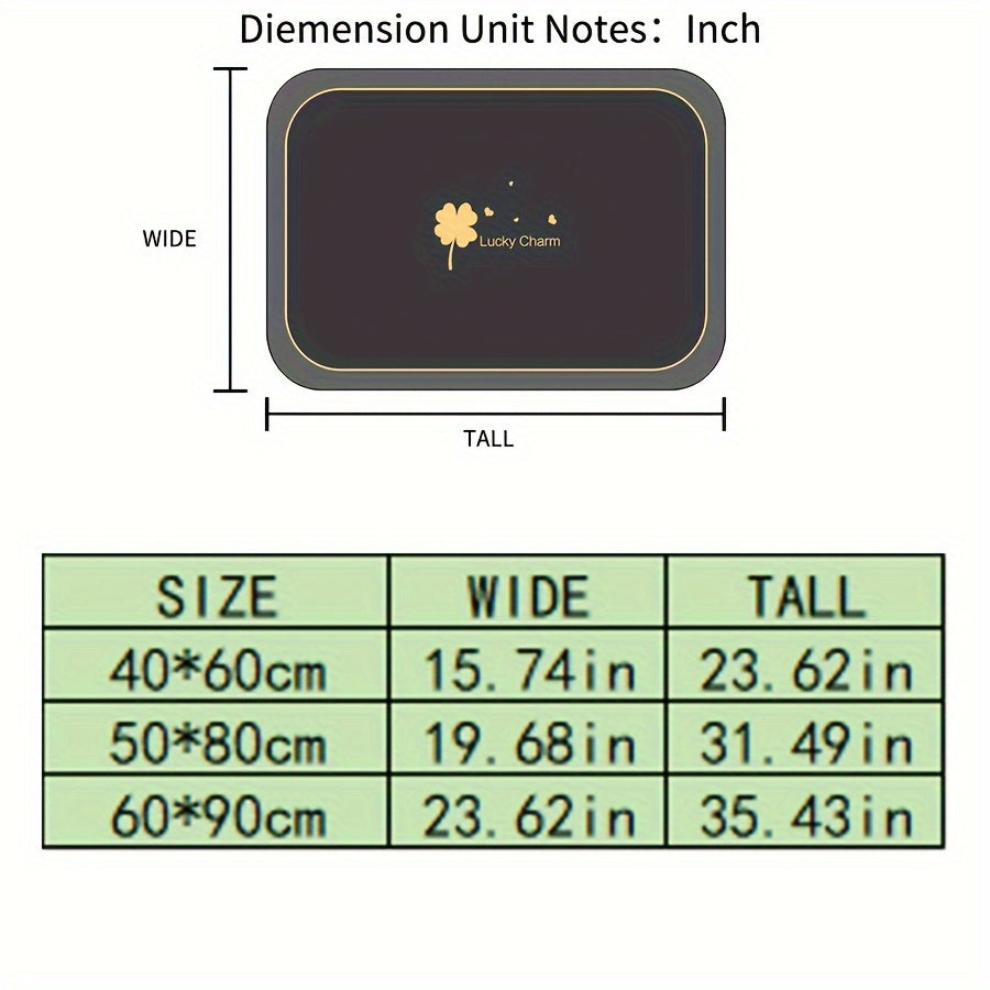 Lucky Charm Schnell Trocknende Badmatte – Geometrisches Design mit Rutschfestigkeit für Dusche und Eingang