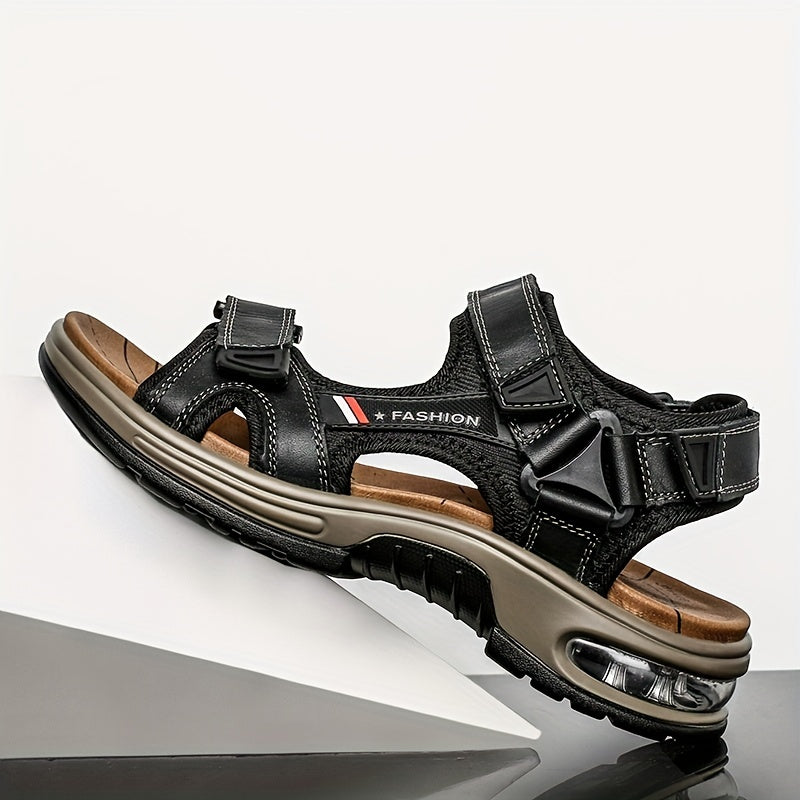 Premium Herren Leder Sandalen – Verstellbar und Mit Dämpfung