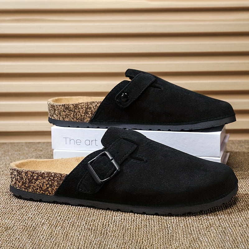 Unisex Slip-On Kunstsuede Mules – Leicht und Komfortabel mit Korksohle