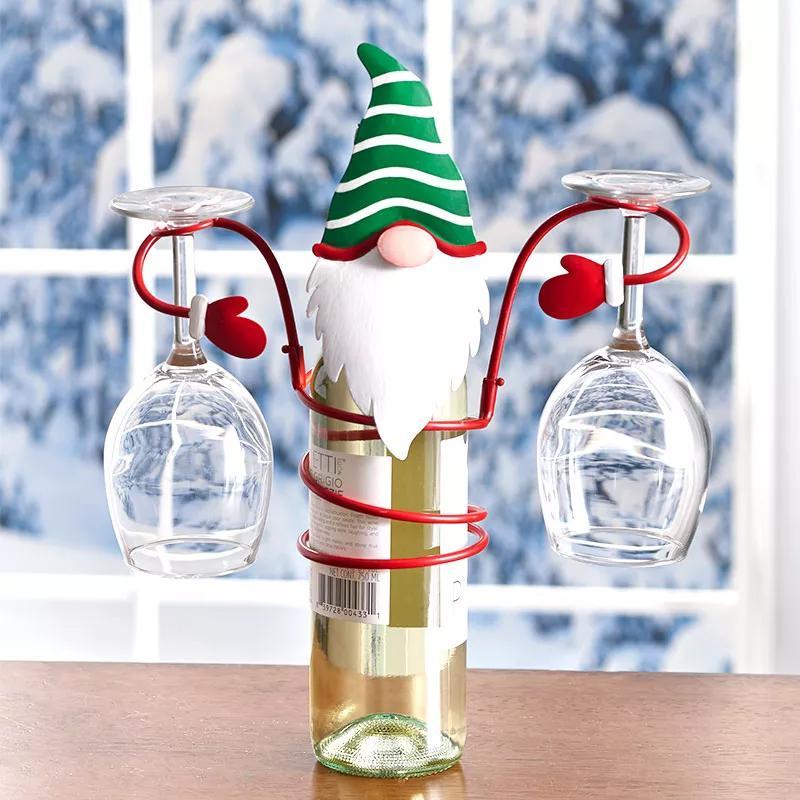 Festlicher Flaschenhalter mit Glashalterung - Weihnachtsstimmung für Ihr Zuhause