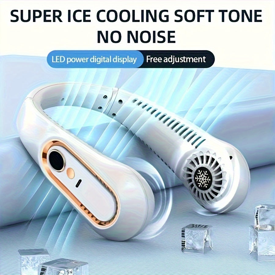 Wiederaufladbarer USB-Nackenventilator für kraftvolle, leise Kühlung – Perfekt für den Einsatz im Freien und drinnen