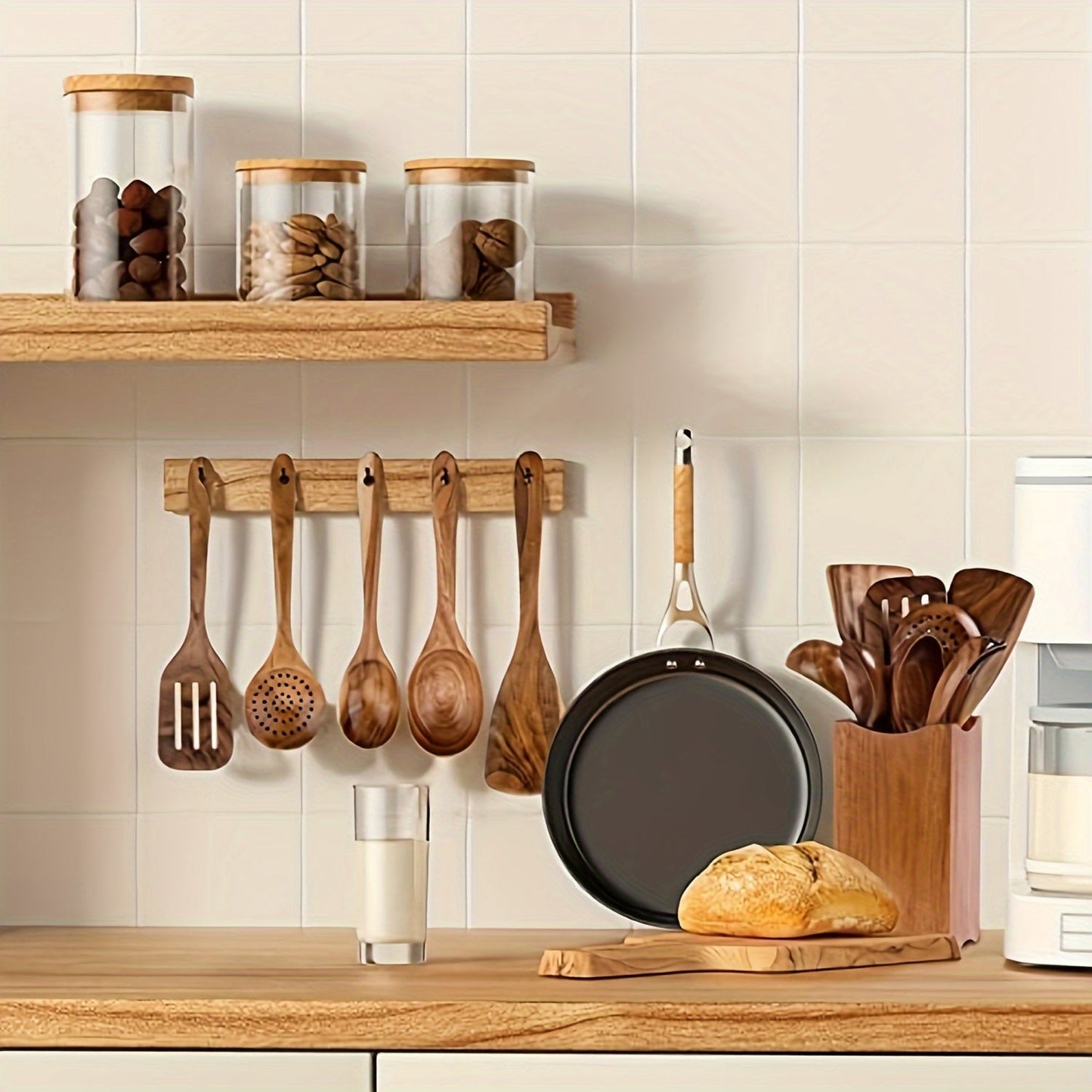 8-teiliges Akazienholz-Küchen-Set – Stilvoll und Praktisch