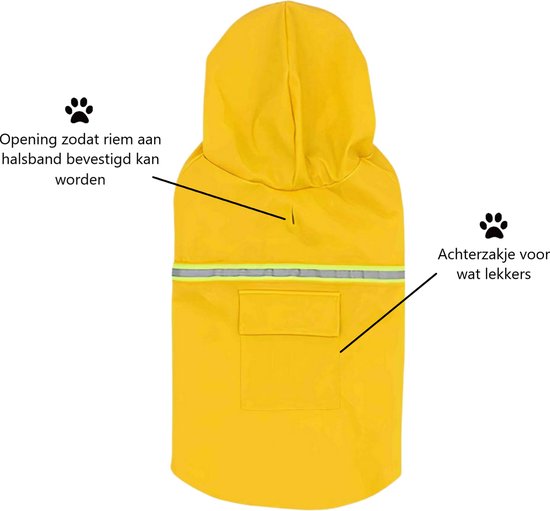 PupJoy - Reflektierende Hunde-Regenjacke mit Kapuze - Sicherer Nachtspaziergang